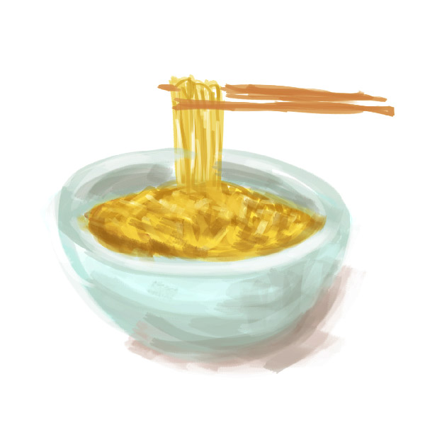 不思議なラーメンの食べ方